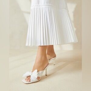 Loeffler Randall Claudia Skinny Heel Mules in Pearl 10